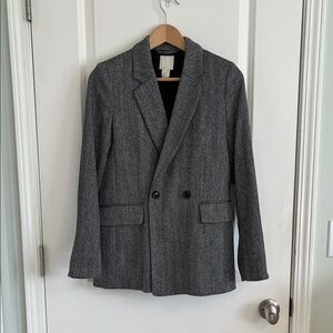 H&M Charcoal Herringbone Blazer
